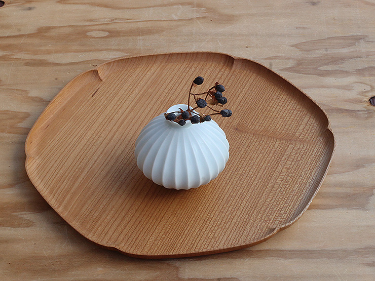 平松祐子・青マット一輪挿し【D】