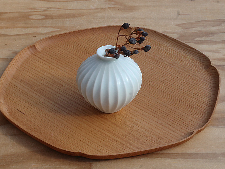 平松祐子・青マット一輪挿し【C】