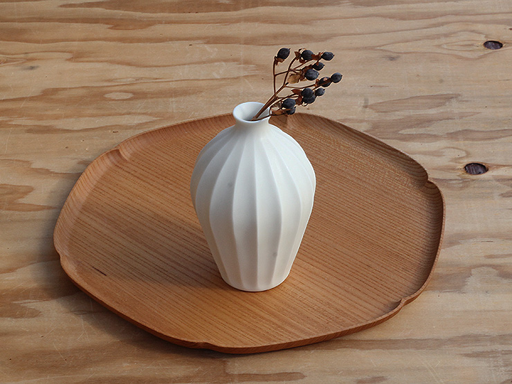 平松祐子・白マット一輪挿し【A】