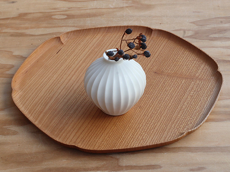 平松祐子・白マット一輪挿し【B】