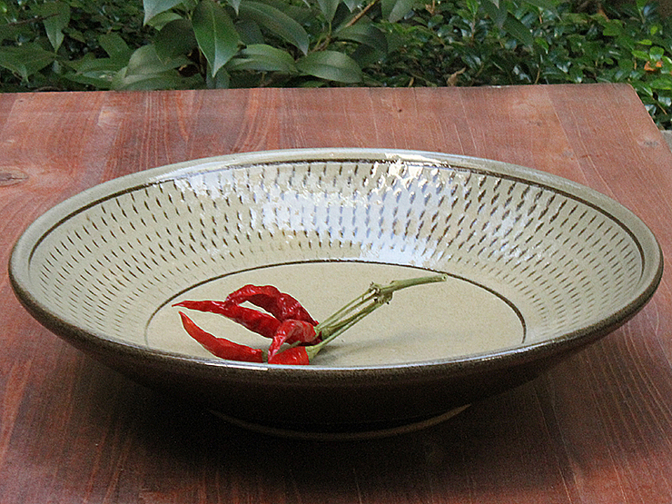小石原焼7寸帯カンナ鉢