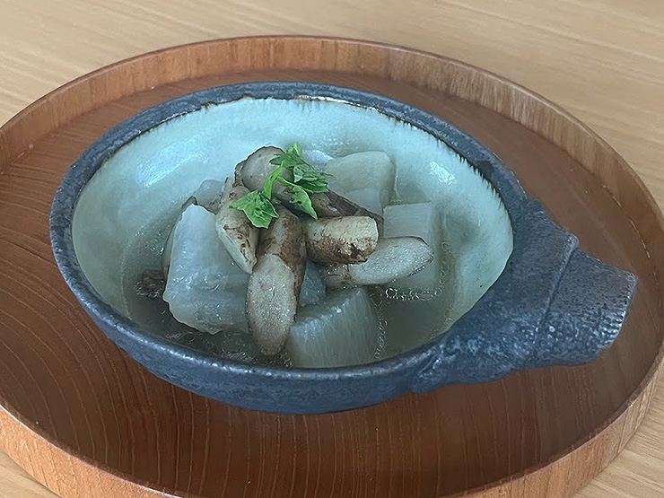 独歩炎・炭化手付きとんすい鉢